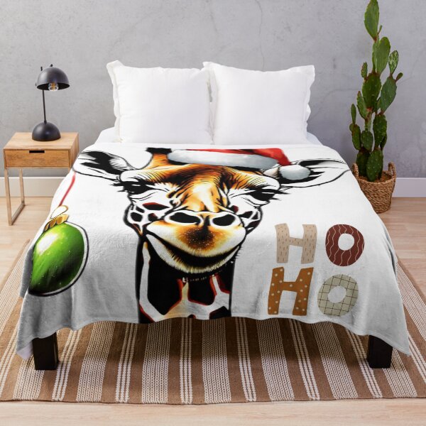Item preview, HO HO HO Christmas giraffe with Christmas ball designed and sold by kreativeadern.