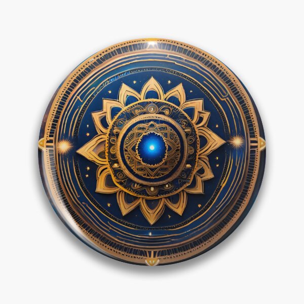 Item preview, Galactic Tranquility Mandala in Yellow and Blue designed and sold by SpiritualManda.