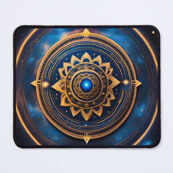 Item preview, Galactic Tranquility Mandala in Yellow and Blue designed and sold by SpiritualManda.