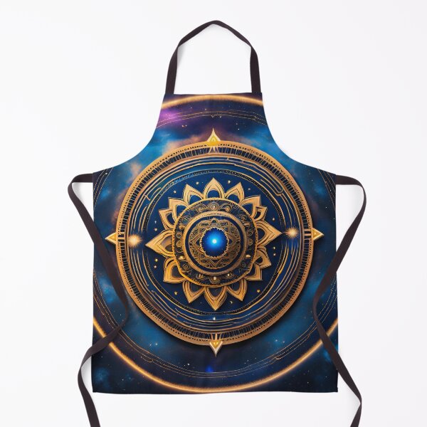 Item preview, Galactic Tranquility Mandala in Yellow and Blue designed and sold by SpiritualManda.