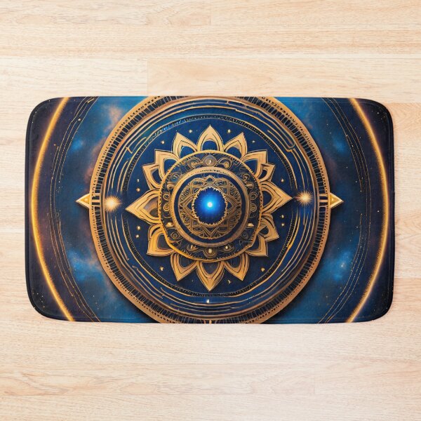 Item preview, Galactic Tranquility Mandala in Yellow and Blue designed and sold by SpiritualManda.