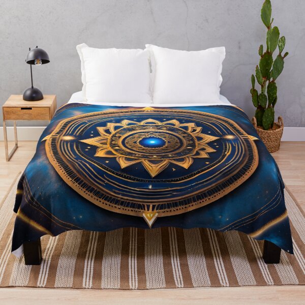 Item preview, Galactic Tranquility Mandala in Yellow and Blue designed and sold by SpiritualManda.
