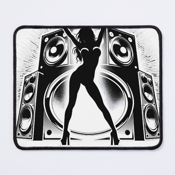 Item preview, Acoustic speakers at a concert. Dancing woman with megaphone designed and sold by posterflunz.