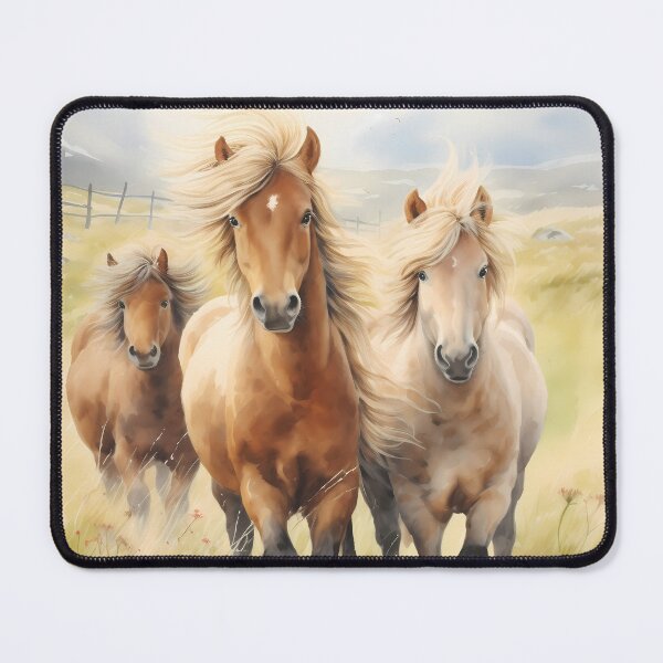 Item preview, Painting Of 3 Beautiful Shetland Ponies Galloping In Nature Fields designed and sold by NBSStore.