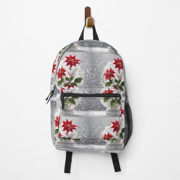 Item preview, A glass crystal Red poinsettia flower with leaves, berries, designed and sold by aipaint.