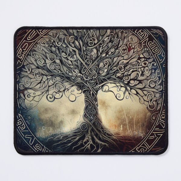 Item preview, Yggdrasil - tree of life with runic pattern designed and sold by TomFrontierArt.
