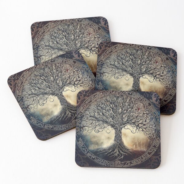 Item preview, Yggdrasil - tree of life with runic pattern designed and sold by TomFrontierArt.