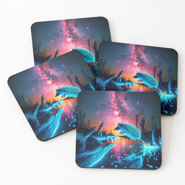 Item preview, Blacklight Style Hedgehog Leap  designed and sold by Matt's Artificial Nature.
