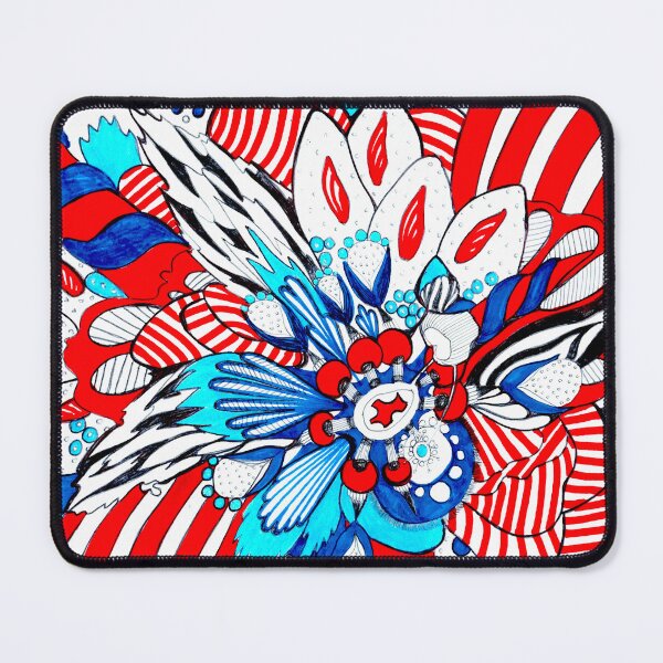 Item preview, 610. Sweet blue and scarlet intuitive abstract flower candy designed and sold by Veera Zukova.
