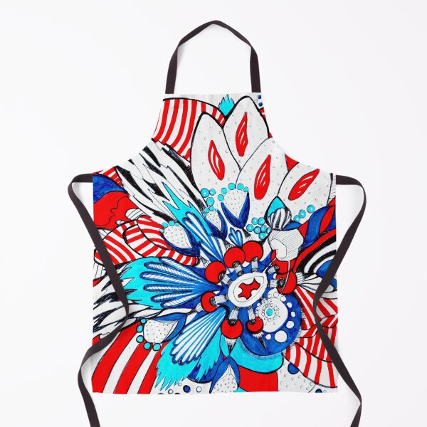 Item preview, 610. Sweet blue and scarlet intuitive abstract flower candy designed and sold by Veera Zukova.