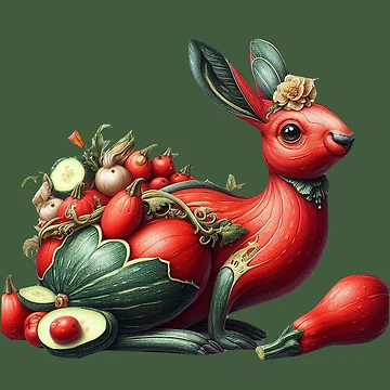 Artwork thumbnail, Red Zucchini Rabbit by ComputerContent