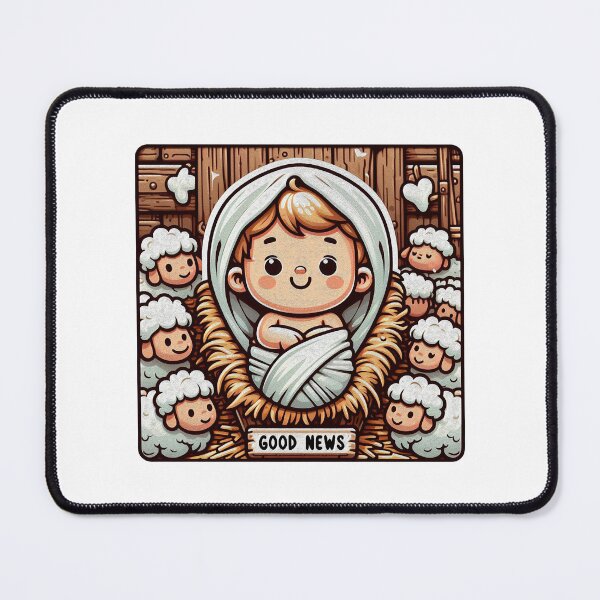 Item preview, Newborn King Jesus in the Manger Good News Baby Sheep designed and sold by plushism.