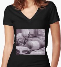 Vintage Circus Sideshow Freaks- The SnakeMan Women's Fitted V-Neck T-Shirt