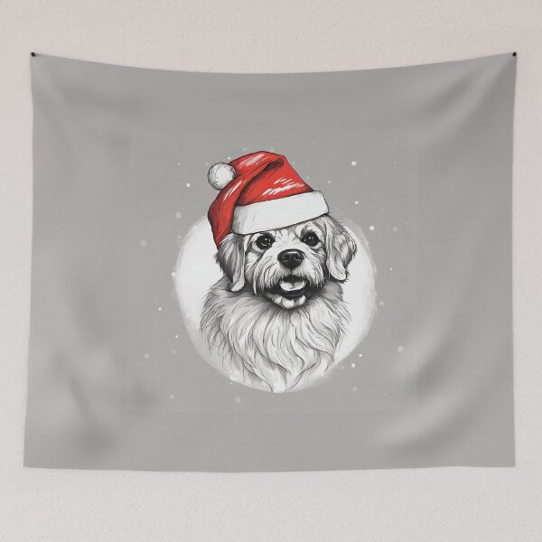 Item preview, Dog with Santa hat designed and sold by kreativeadern.