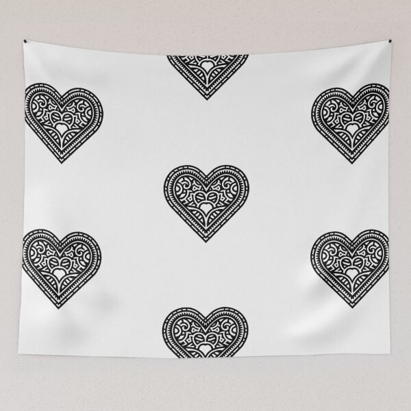 Item preview, logo image art graphics graffiti black and white line 3D heart designed and sold by gulka8.