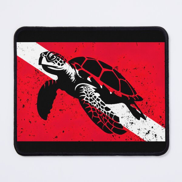 Item preview, Diving Flag and Sea Turtle designed and sold by Yogimeister.