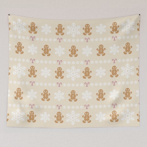 Item preview, Ginger Bread Man Candy Canes Snowflakes Pattern designed and sold by CatsBag.