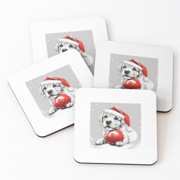 Item preview, Copy of dog with Santa hat and Christmas ball designed and sold by kreativeadern.