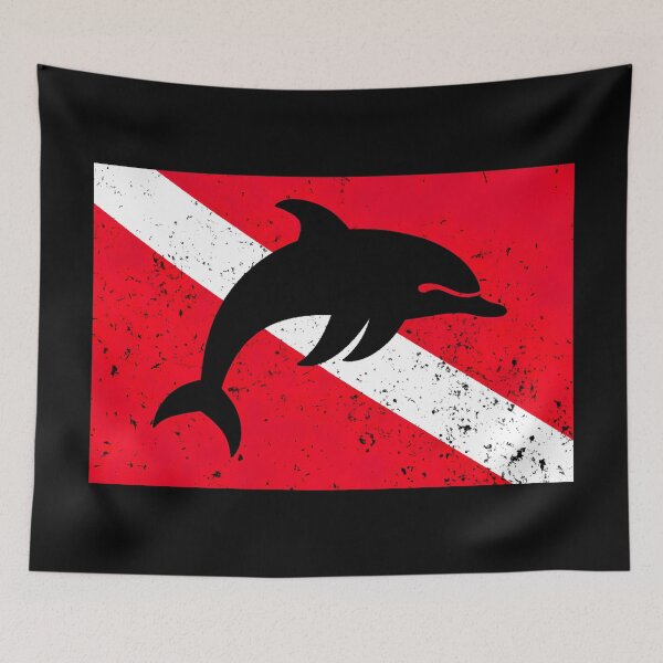 Item preview, Diving Flag and Dolphin designed and sold by Yogimeister.
