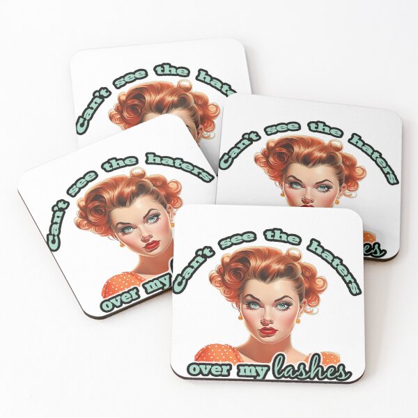 Item preview, Can't See The Haters Over My Lashes Retro 50's Pin Up designed and sold by Driftwood Spirits.