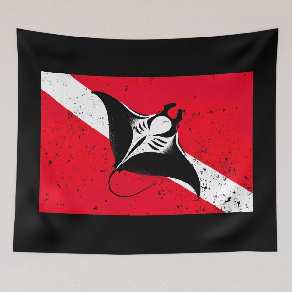 Item preview, Diving Flag and Manta  designed and sold by Yogimeister.