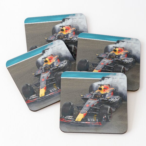 Item preview, Max Verstappen celebrating his 3rd world championship by doing donuts after winning the 2023 Abu Dhabi Grand Prix 2 abstract designed and sold by Rodissimus1984.