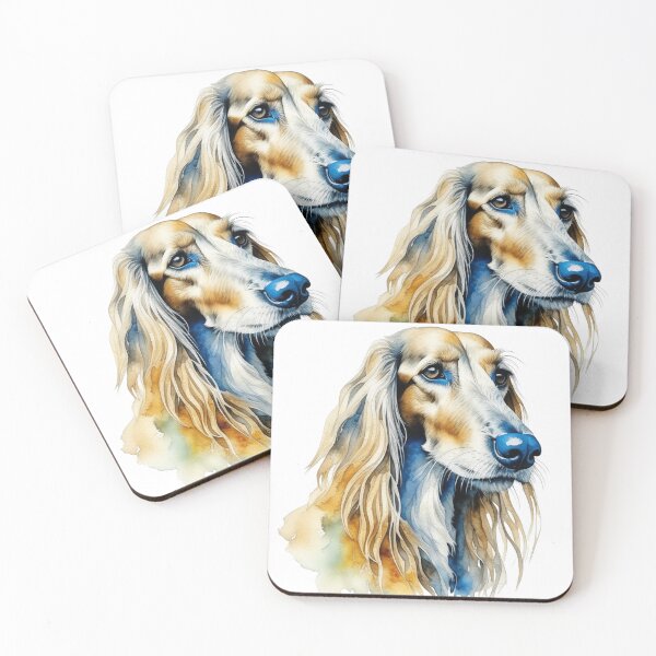Item preview, Afghan Hound dog portrait in watercolor. designed and sold by KingJeffCage.