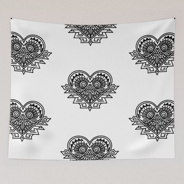 Item preview, logo image art graphics graffiti black and white line 3D heart beautiful graphics, real heart, print on t-shirt, bedding, leggings, simple drawing designed and sold by gulka8.