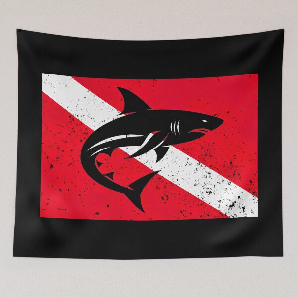 Item preview, Diving Flag and Shark designed and sold by Yogimeister.