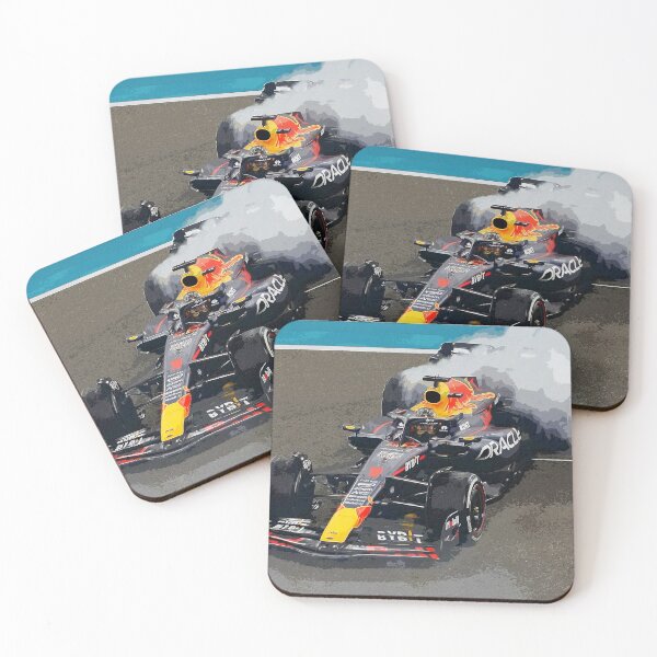 Item preview, Max Verstappen celebrating his 3rd world championship by doing donuts after winning the 2023 Abu Dhabi Grand Prix 2 watercolor designed and sold by Rodissimus1984.