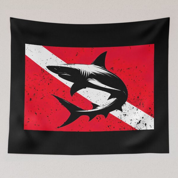 Item preview, Diving Flag and Shark designed and sold by Yogimeister.