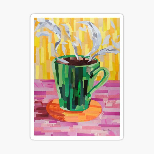 Green Coffee Cup Sticker