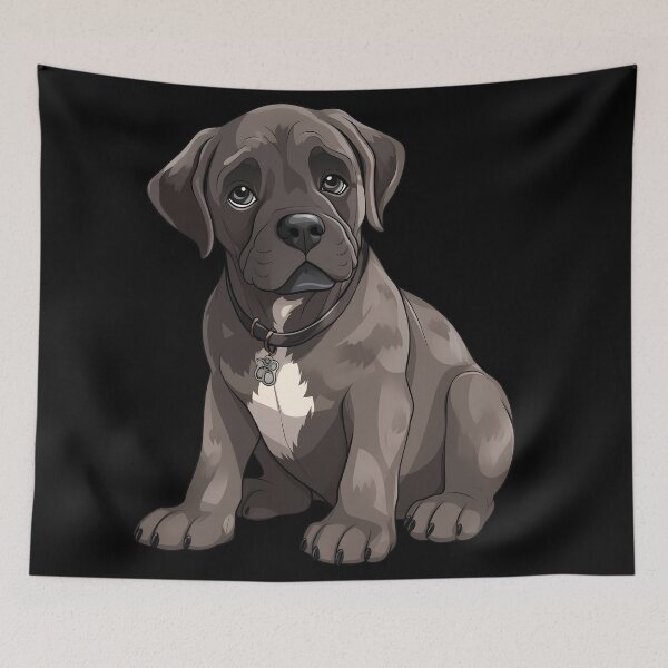 Item preview, Cute Detailed Illustration Of young Italian Mastiff Cane Corso Puppy Dog designed and sold by NBSStore.