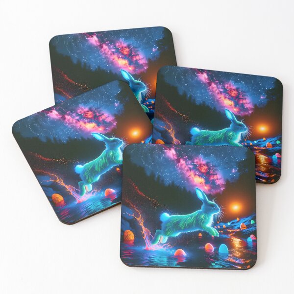 Item preview, Blacklight Style Bunny Luminous Leap designed and sold by Matt's Artificial Nature.