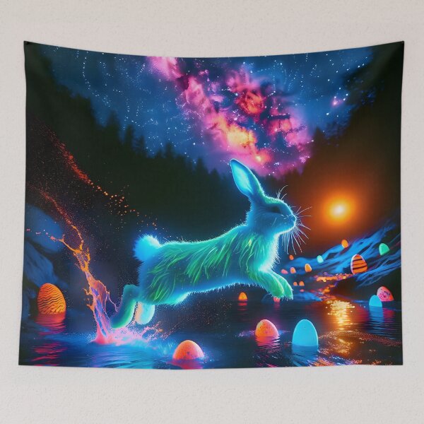 Item preview, Blacklight Style Bunny Luminous Leap designed and sold by Matt's Artificial Nature.