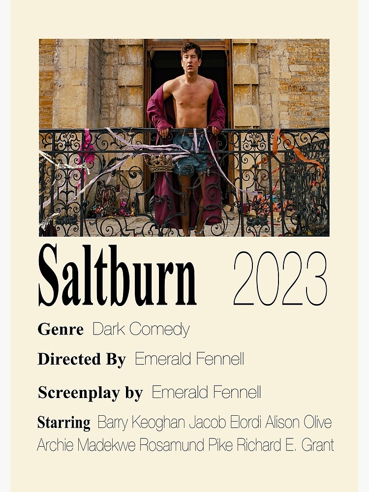 Official Poster For Saltburn Of Emerald Fennell With Starring Jacob Elordi  And Barry Keoghan Wall Decor Poster Canvas - Byztee