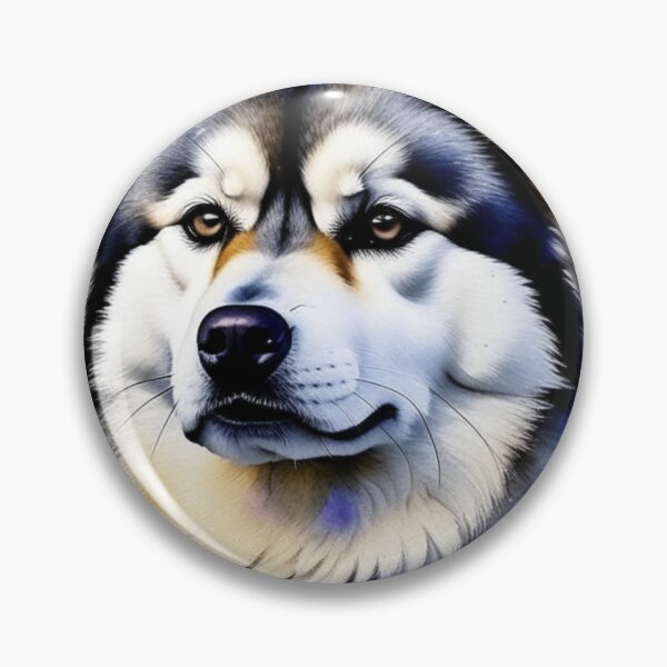 Item preview, Alaskan Malamute dog portrait in watercolor. designed and sold by KingJeffCage.