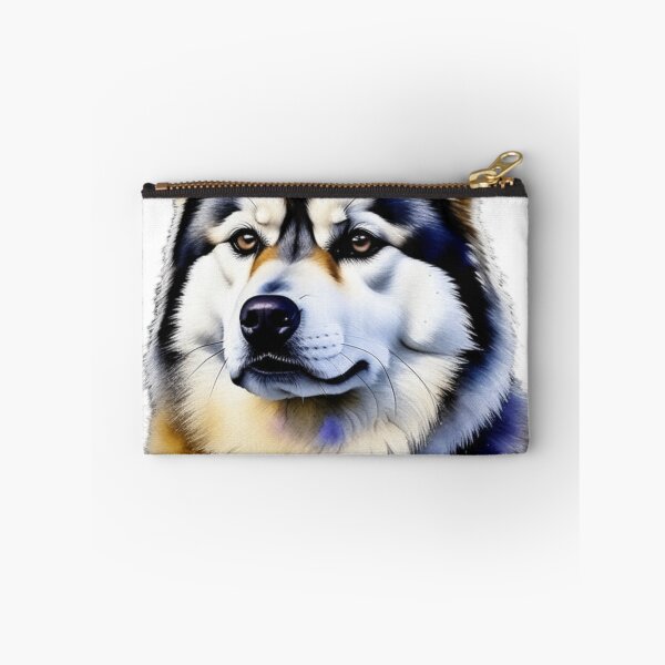 Item preview, Alaskan Malamute dog portrait in watercolor. designed and sold by KingJeffCage.