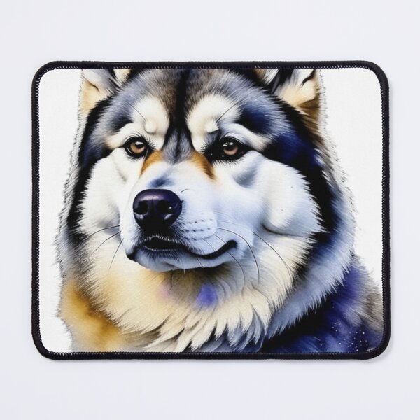Item preview, Alaskan Malamute dog portrait in watercolor. designed and sold by KingJeffCage.