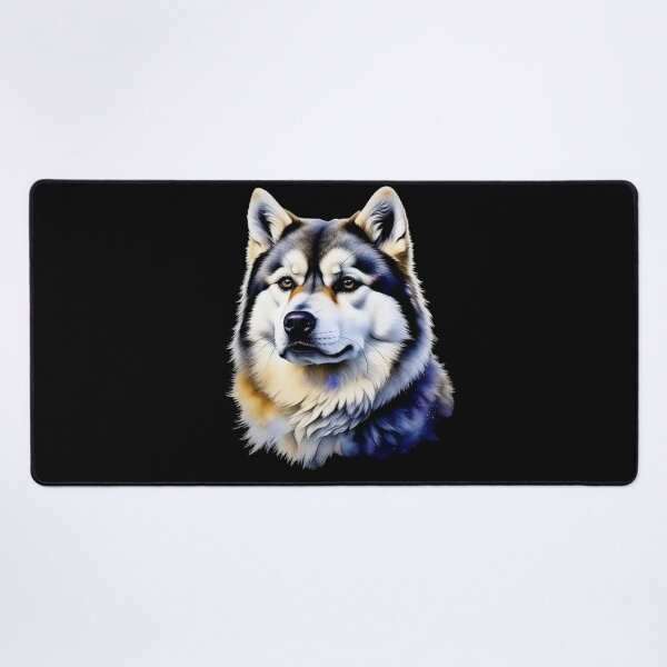 Item preview, Alaskan Malamute dog portrait in watercolor. designed and sold by KingJeffCage.