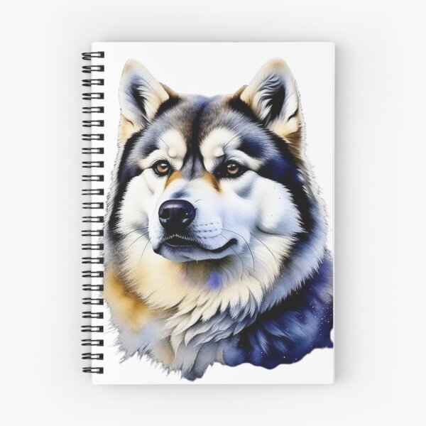 Item preview, Alaskan Malamute dog portrait in watercolor. designed and sold by KingJeffCage.