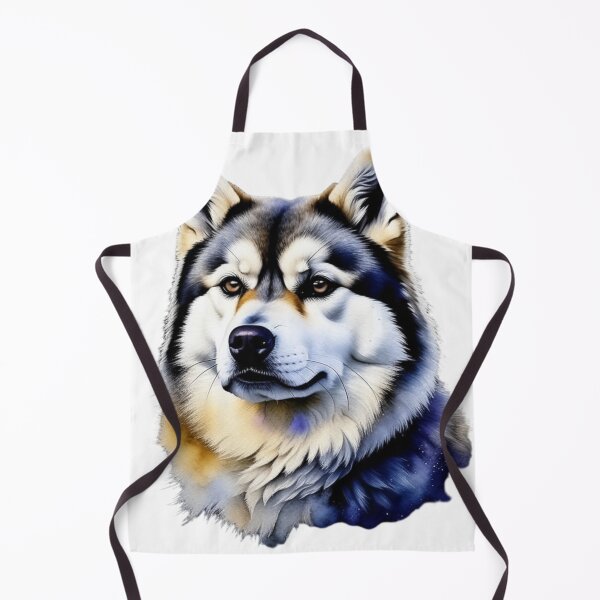 Item preview, Alaskan Malamute dog portrait in watercolor. designed and sold by KingJeffCage.