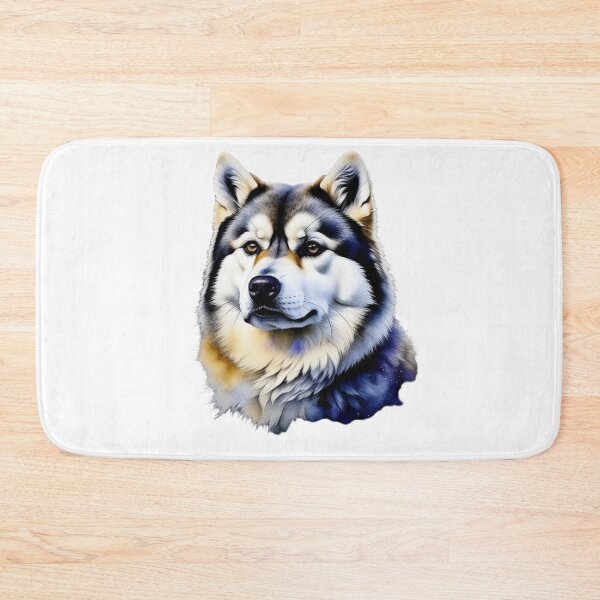 Item preview, Alaskan Malamute dog portrait in watercolor. designed and sold by KingJeffCage.
