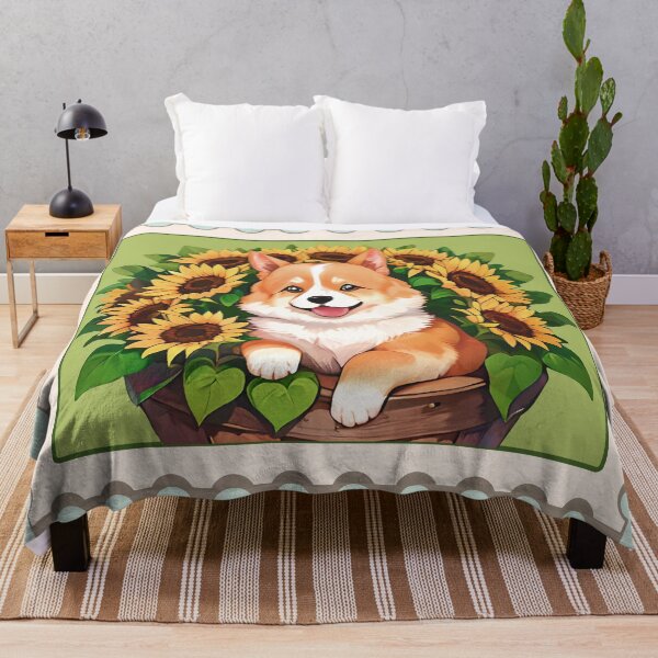 Artikelvorschau, Pfotenartig blühende, entzückende Corgi-Kunst mit Sonnenblumen, ein besonderes Geschenk für Pelzmütter entworfen und verkauft von furrlieben.