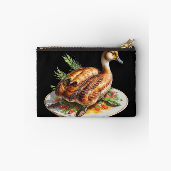 Item preview, "smoked duck recipe" funny duck with fried body on plate.Duck Decoy Painting designed and sold by Obinne.