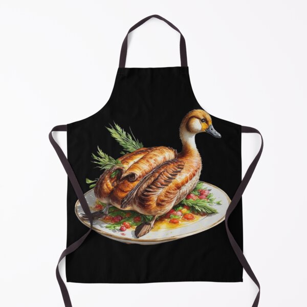 Item preview, "smoked duck recipe" funny duck with fried body on plate.Duck Decoy Painting designed and sold by Obinne.