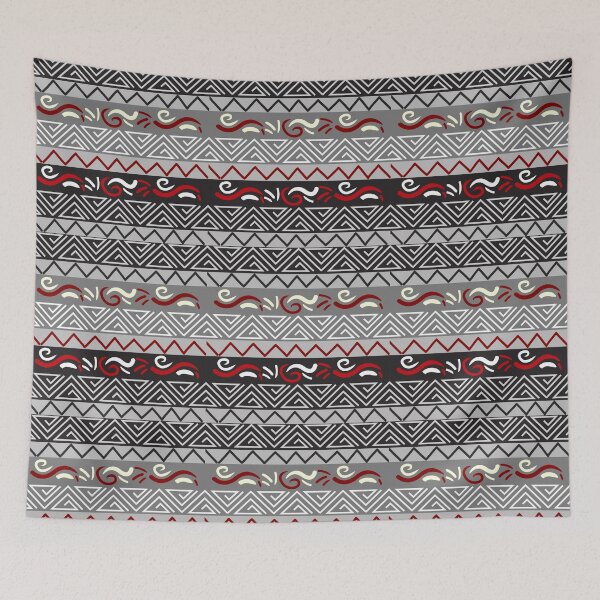 Item preview, Gray and Maroon Christmas pattern with Nordic ornament  designed and sold by trendingatees.