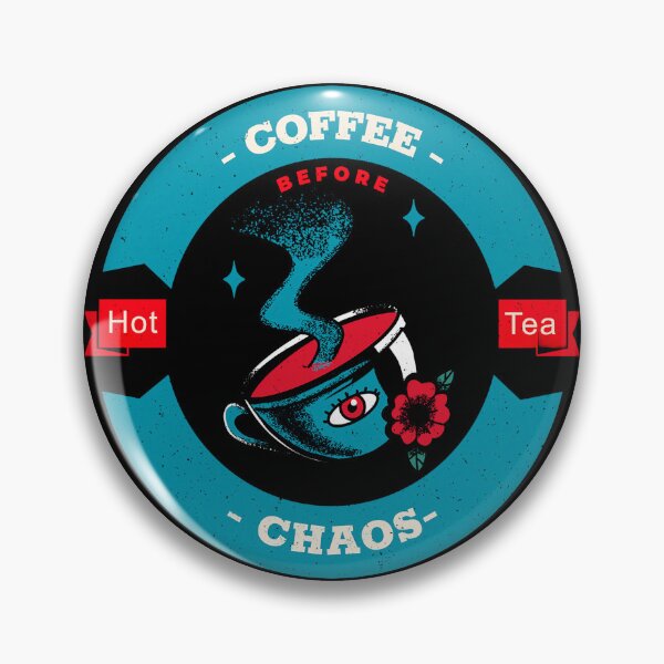 Item preview, Vintage Hot Tea Brew - Teal & Red Coffee House Emblem for Tea Lovers designed and sold by Coder-T.