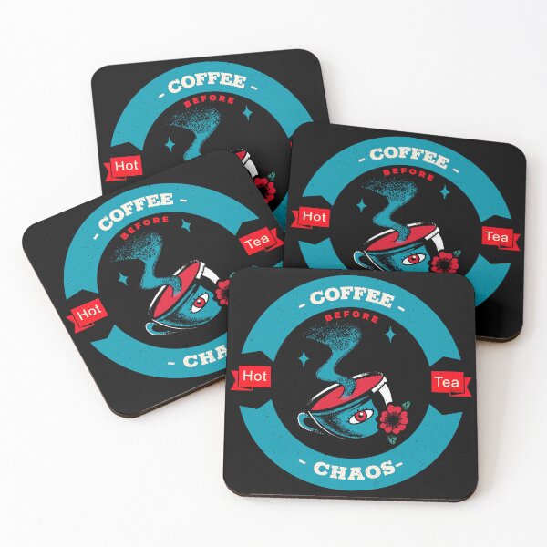 Item preview, Vintage Hot Tea Brew - Teal & Red Coffee House Emblem for Tea Lovers designed and sold by Coder-T.