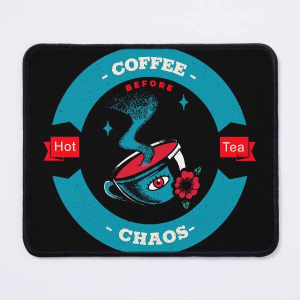 Item preview, Vintage Hot Tea Brew - Teal & Red Coffee House Emblem for Tea Lovers designed and sold by Coder-T.